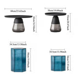 Artistic Glass Coffee Tables, Creative Design End Tables for Living Room , Stylish Accent Tea Table with Various Sizes & Colors