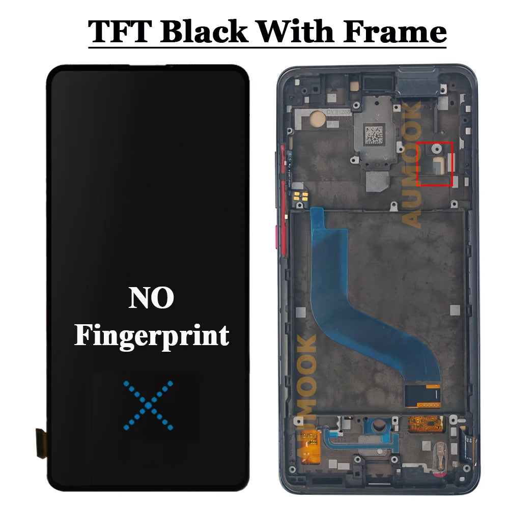 6.53" AMOLED For Xiaomi MI 9T Pro/MI 9T LCD Display Touch Screen Digitizer Assembly With Frame for Xiaomi Redmi K20 Pro /K20 LCD