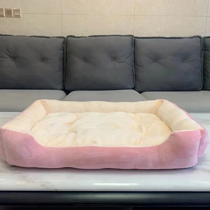 Large Pet House Dog Bed Cat Mat Long Plush Deep Sleeping Warm Soft Small Dog Cushion Calm Beds for Puppy Chihuahua