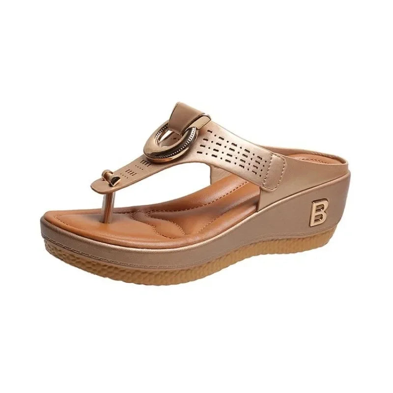 New Summer Women Sandals Open Toe Beach Shoes Flip Flops Wedges Comfortable Slippers Cute Sandals Plu Size 35~43 Chaussure Femme