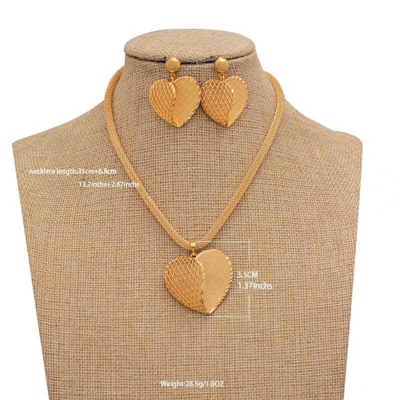 Jewelry Set For Women  Gold Plated With Necklace Pendant Nigerian Wedding Jewelry