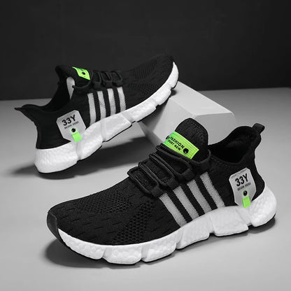 Breathable Mesh Men Shoes Trendy Lightweight Walking Flats Plus Size Male Tennis Sneakers Outdoor Running Fitness Shoes 2024