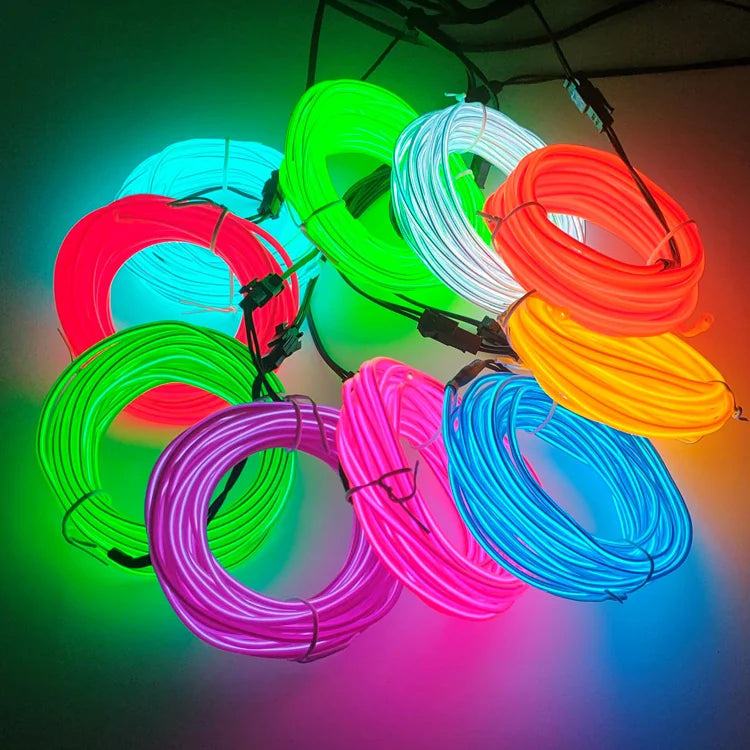 10/5/3/2/1M Glow EL Wire Neon Cable Christmas Dance Party DIY Costumes USB Switch Light Battery Voice control Lamp LED Mask Ball