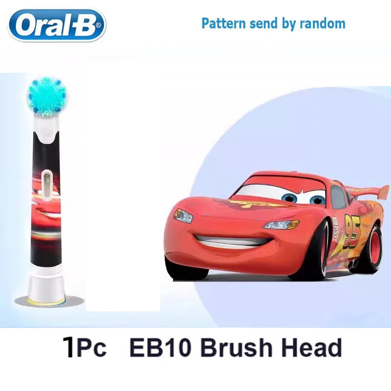 Recambio de cabezales de repuesto para cepillo de dientes eléctrico Oral B EB10 Kids, con cerdas suaves y cabezal redondo pequeño, ideal para limpieza dental de Spiderman y Frozen.
