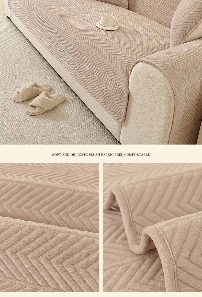 1PC Velvet Thicken Sofa Seat Cover Nordic Universal Sofa Cushion Slipcover Anti-slip L Corner Couch Towel Mat for Living Room