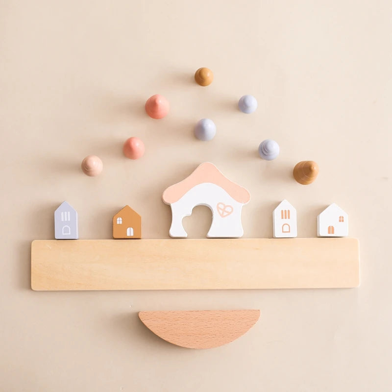 Montessori Sensory Toys Stacking Toys for Baby Forest Houses Replica Wooden Forest Blocks Early Childhood Education Game Gift