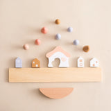 Montessori Sensory Toys Stacking Toys for Baby Forest Houses Replica Wooden Forest Blocks Early Childhood Education Game Gift