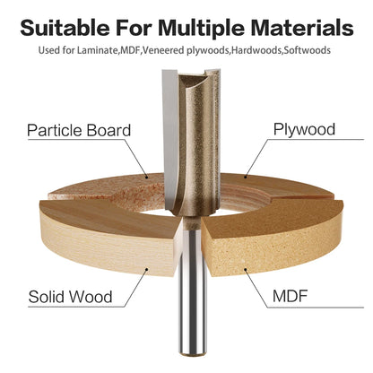 6mm Shank CNC Straight Bit Flush Trim Single Double Flute Router Bit Tungsten Carbide Milling Cutter Woodworking Tools