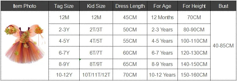 Fairy Costume for Girls Forest Woodland Autumn Fairy Tutu Dress Up Maple Leaves Halloween Thanksgiving Tulle Princess Dress 1-12T