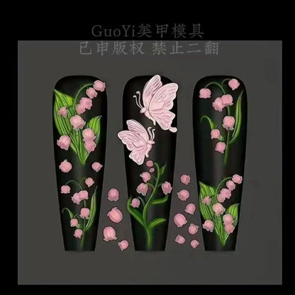 1pc Bowknot Candles Jellyfish Shell Rose Leaf  3D Acrylic Mold Nail Art Decoration Nails DIY Design Silicone  Nails Mold