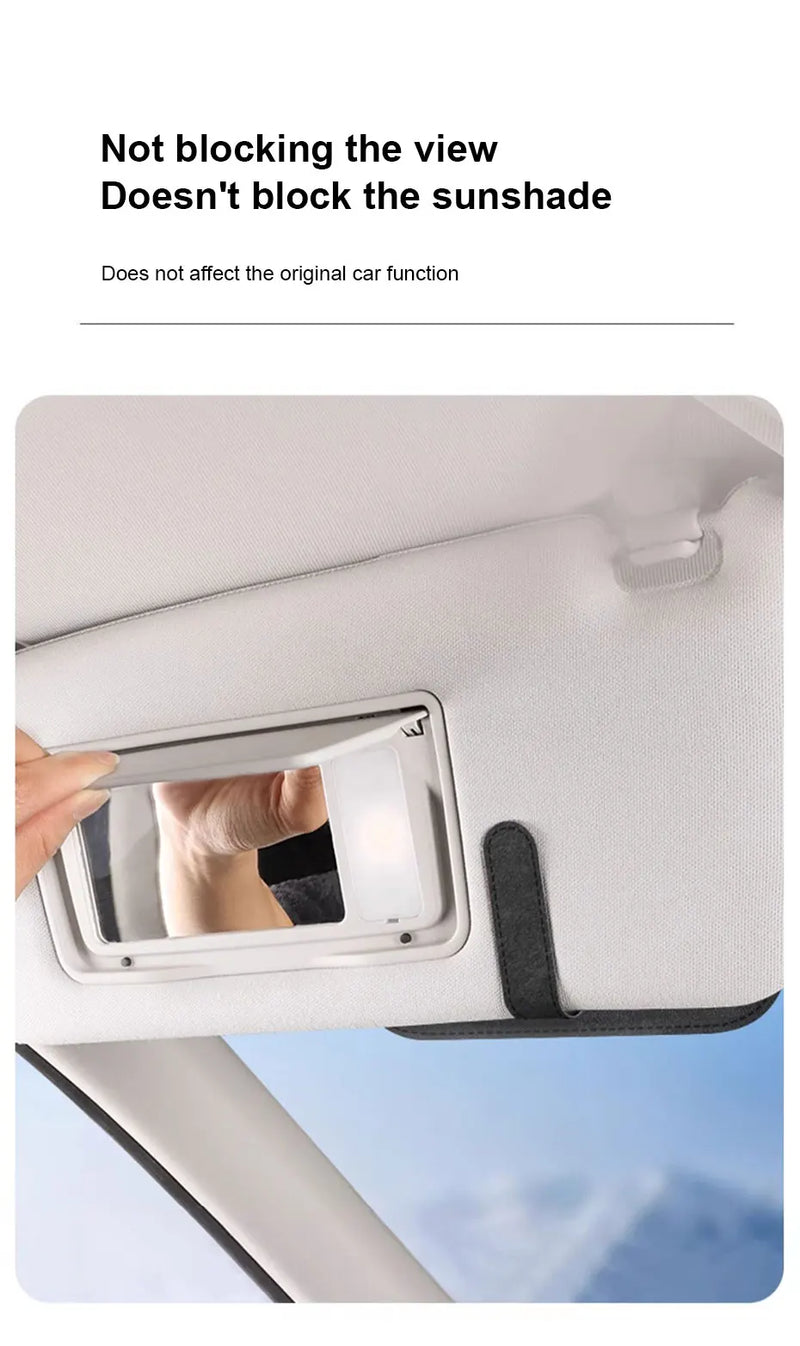 SEAMETAL Cowhide Sun Visor Glasses Holder Premium Leather Wear-Resistant Sunglasses Protective Box Auto Eyeglasses Storage Case