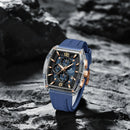 NAVIFORCE 6101 Casual Men's Quartz Watch Tonneau Dial Luminous Waterproof Silicone Strap Outdoor Sports Fashion Watches for Man