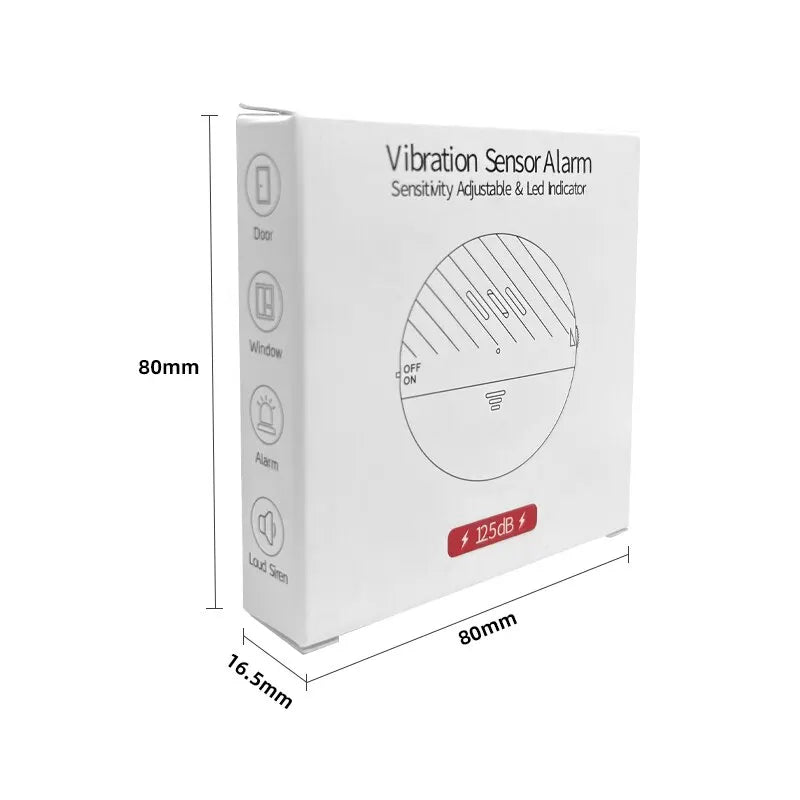 Wireless Door And Window Vibration Sensor Alarm 125dB Glass Breakage Anti-theft Sensor, Easy Install For Home Safety Protection