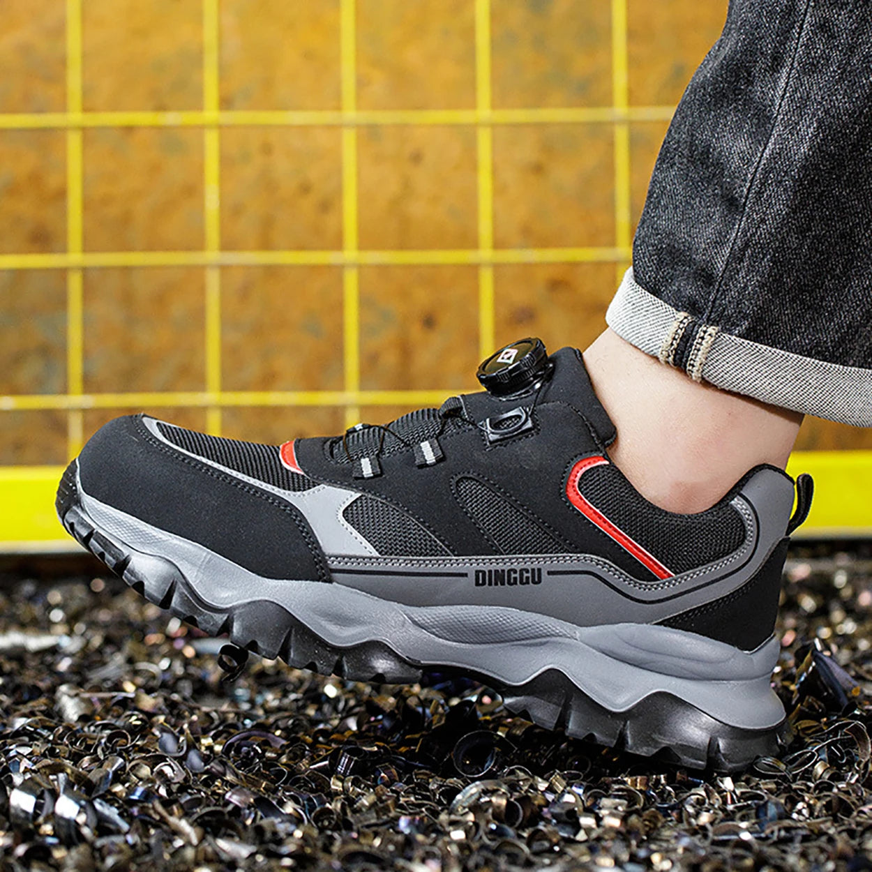 Anti-Piercing Steel Toe Safety Shoes, Certified Work Boots, Oilproof Slip Resistant for Construction & Industrial Shoes for Men