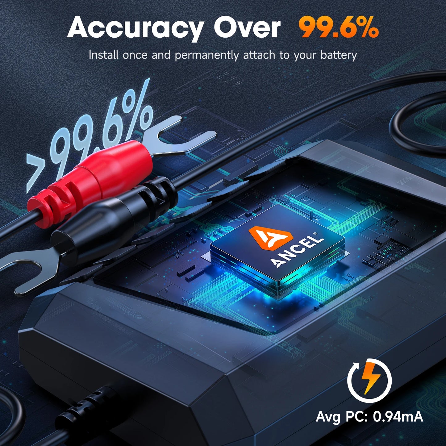 2024 New ANCEL BM300 Pro 6V/24V/12V Battery Tester Battery Monitor SOC Battery Health Analyzer Tool IOS Andoird