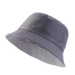 Spring Summer Unisex Solid Color Fisherman Cap Foldable Bucket Hat Outdoor Sunscreen Hat Fashionable Double-Sided Basin Hat