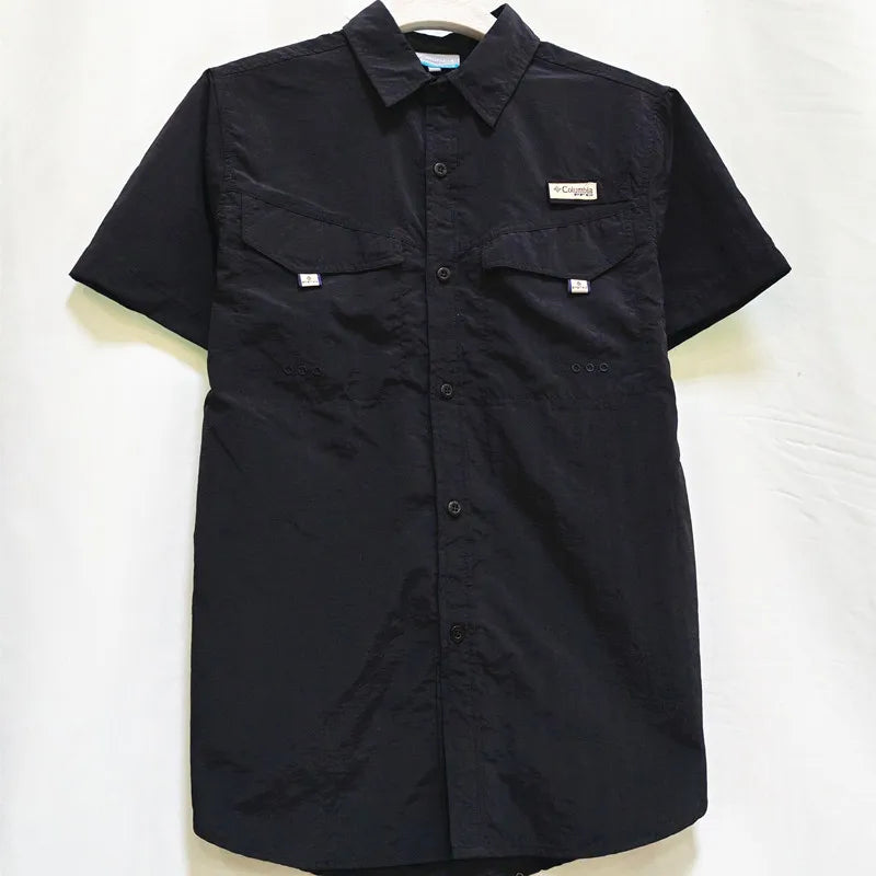 Camisa para hombres Spring/Summer New Long sleeved Short sleeved Classic Polo Collar Shirt Top Pocket Men's Casual Shirt 2024