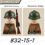 WW2 French Soldier Figure Building Blocks Military War Weapon Medical Officer Army Infantry Warrior Cavalry Gun Bricks Toy Gifts