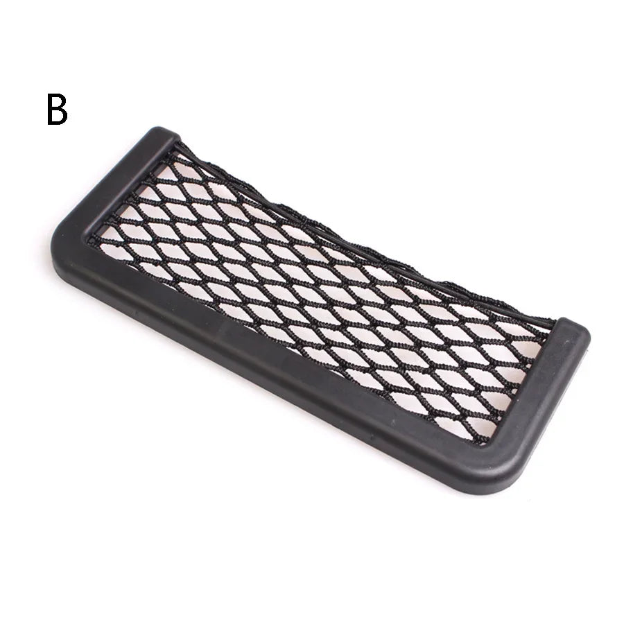 Car Organizer Mesh Storage Bag Net Pocket Mobile Phone Holder Auto Accessories Multi Function Car Storage Net Pocket