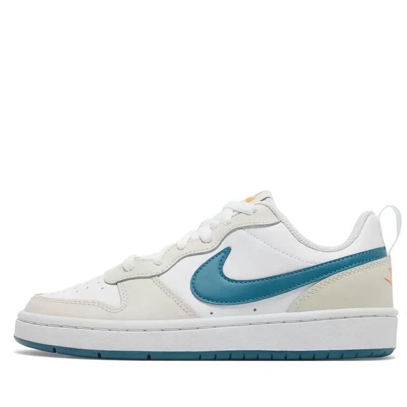 Nike Court Borough Low-Top Kids's Sneakers Couro Sintético Clássico Estilo Retro Antiderrapante Amortecedor Resistente ao Desgaste
