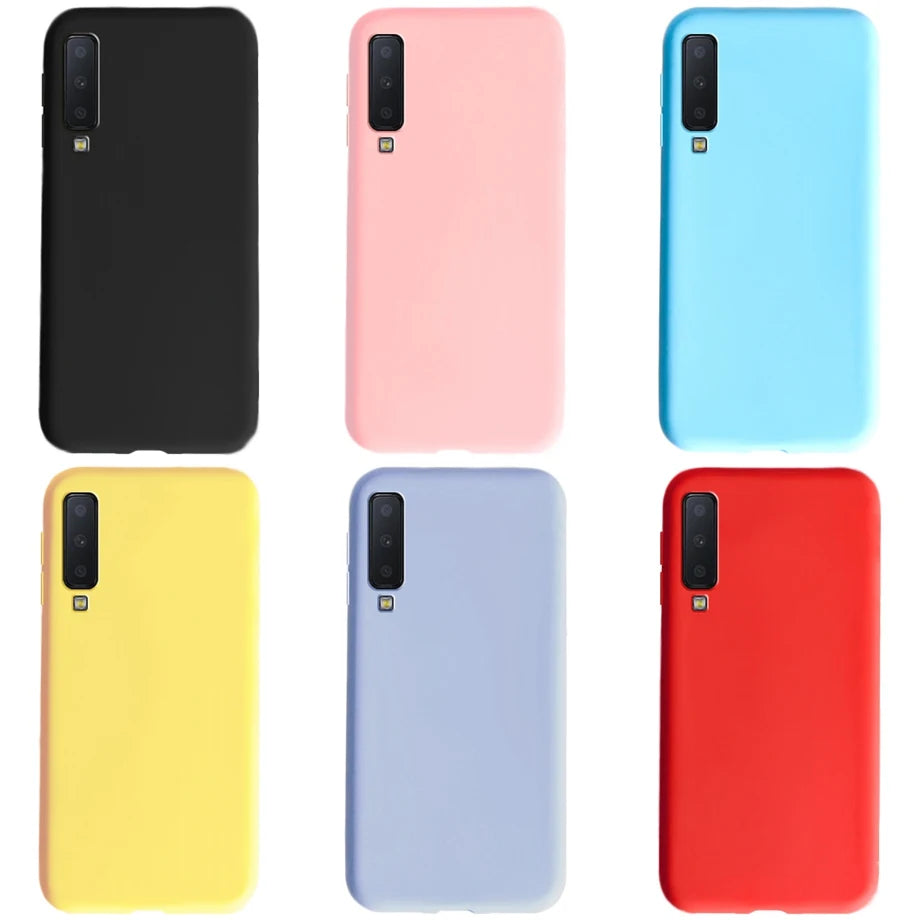 Funda para teléfono Samsung Galaxy A7 2018, carcasa de silicona mate suave para carcasa trasera Samsung A7 2018 A750 A750F
