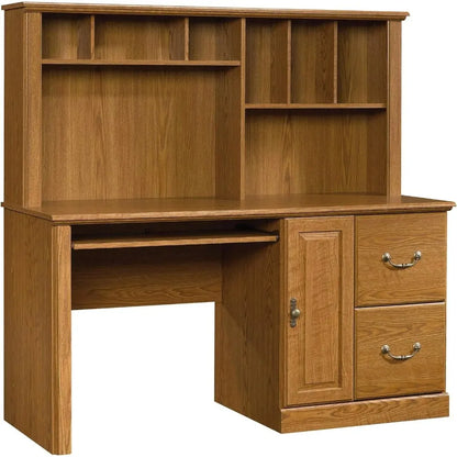 Orchard Hills Computer Desk with Hutch, Carolina Oak finish