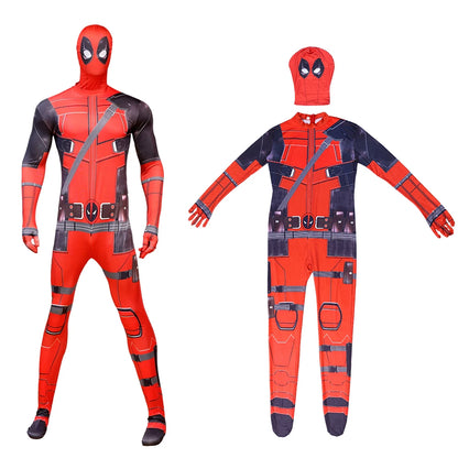 MARVEL Deadpool Cosplay Costumes Kids Adult Superhero Bodysuit Jumpsuit with Mask Rich Accessories Party Clothes Outfits