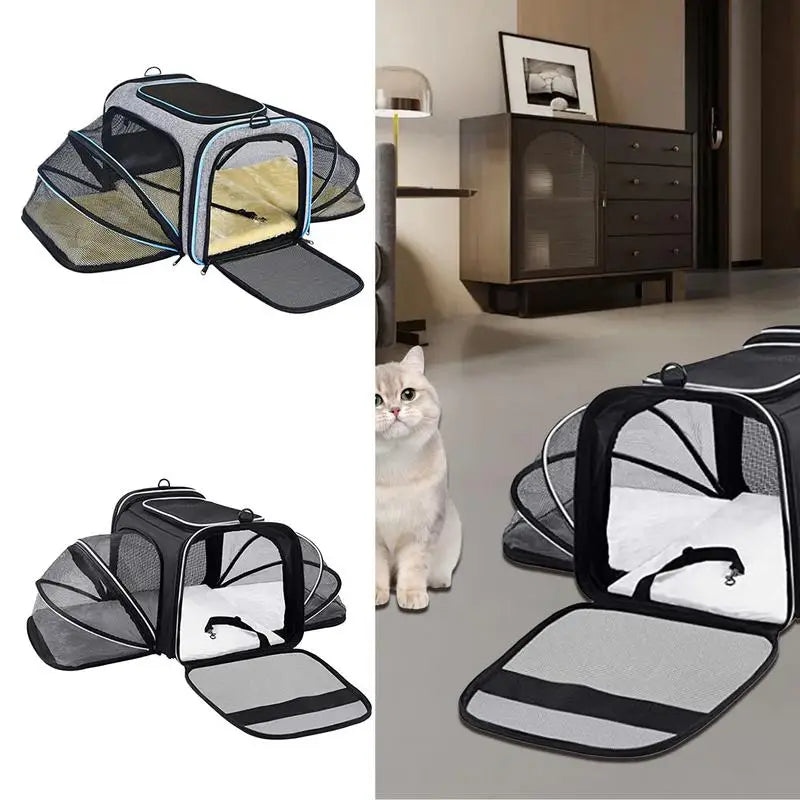 Expandable Cat Carrier Portable Cat Travel Bag Pet Carrier Bag Dog Travel Carrier Detachable Dog Bag Carrier For Travel Shopping