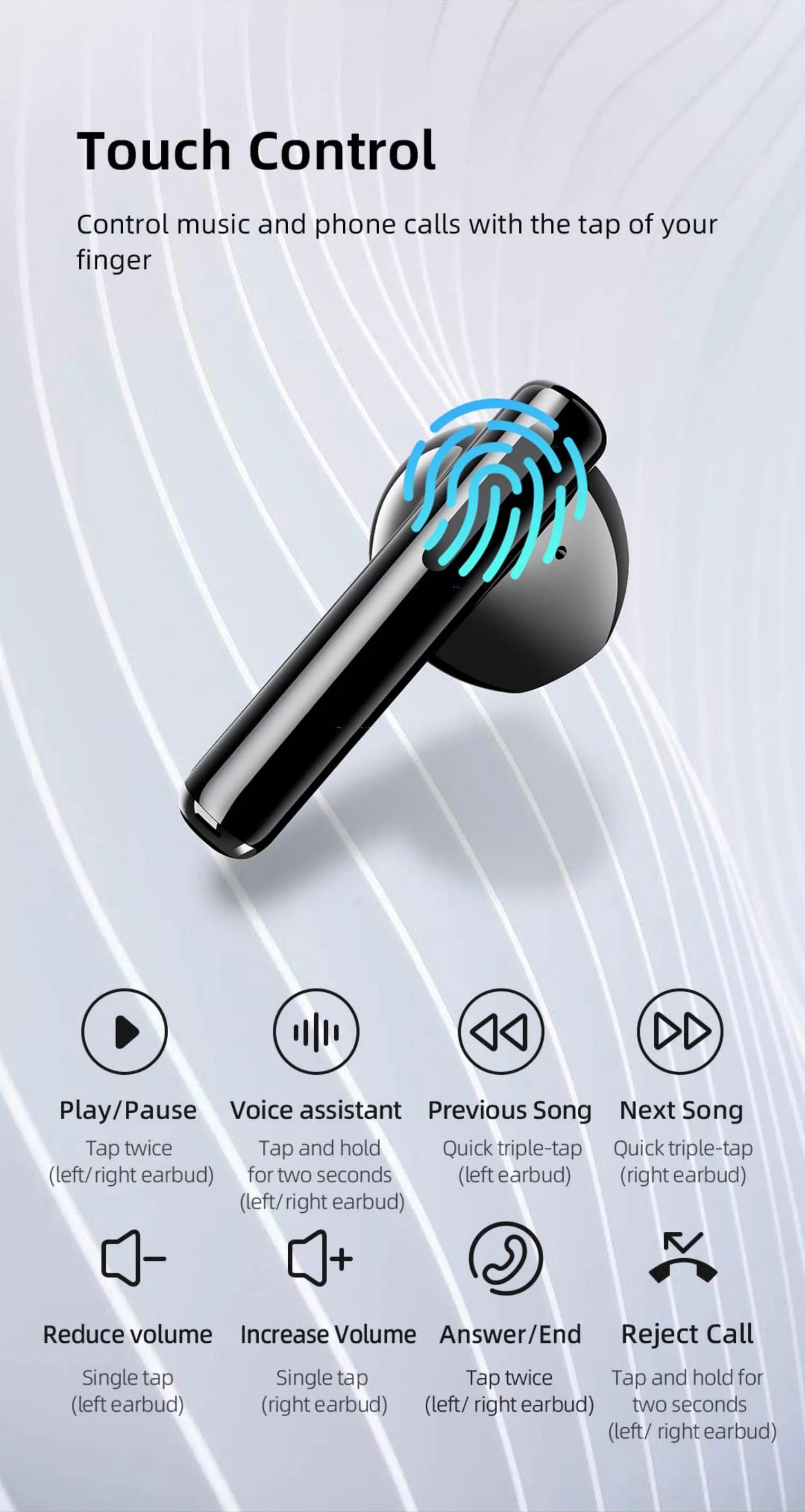 Mibro Earbuds2 TWS Bluetooth 5.3 IPX5 Waterproof ENC HD Call Headphones HiFi Touch Control Noise Reduction Wireless Earphones