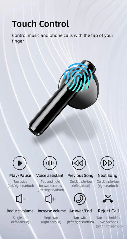 Auriculares inalámbricos Mibro Earbuds2 TWS con Bluetooth 5.3, IPX5, resistentes al agua, ENC, HD, llamadas, control táctil de alta fidelidad y reducción de ruido.