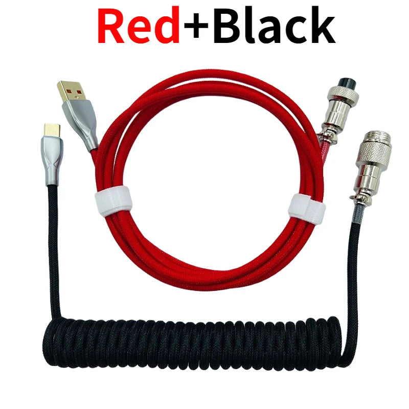 Coiled cable type C Mechanical keyboard wire USB keyboard cable  mechanical keyboard Aviator Desktop Computer Aviation Connector