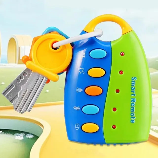 Llave de coche de simulación de educación temprana para bebés con luces y música, coche de simulación, efectos de sonido, divertidos juguetes educativos 