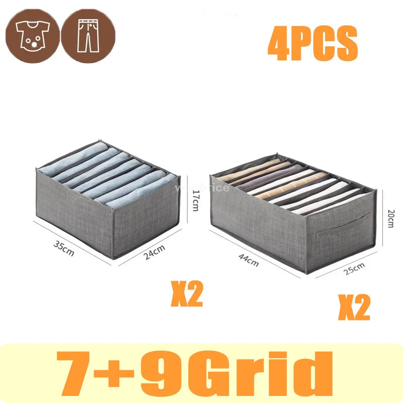 organizer for drawers Clothes Organizer Pants Jeans Storage Box Cabinet Drawer Organizer Underwear Socks T-Shirt Wardrobe Storag