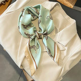 2024 Horse Print Female Silk Neck Scarf Square Hair Scarves Foulard Head Band Shawls Wraps Neckerchief Bandana Women