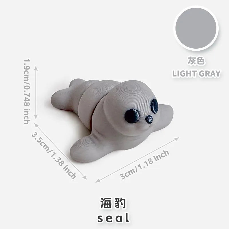 10/50pcs 3D Printed Simulation Toys Mini Animal Model Home Ornament  Cartoon Figure Birthday Gift Sets Decompression Kid Toy