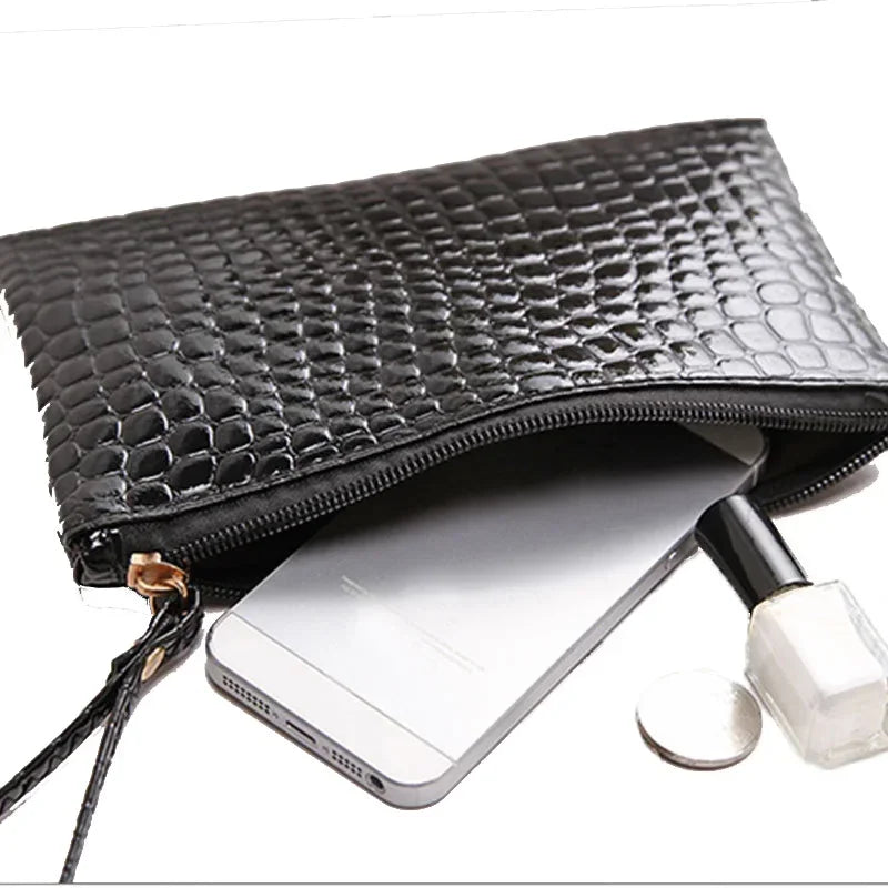 Women Black Cosmetic Bag Zipper Small Makeup Bag Traveling Neceser Ladies Cosmetics Clutch Purse Toiletry Organizer Case Pouch