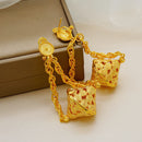 Dubai Jewelry Set Elegant Necklace Earrings Wedding Party Bridal Women's 2024 Gold Color Jewelry Set Luxury