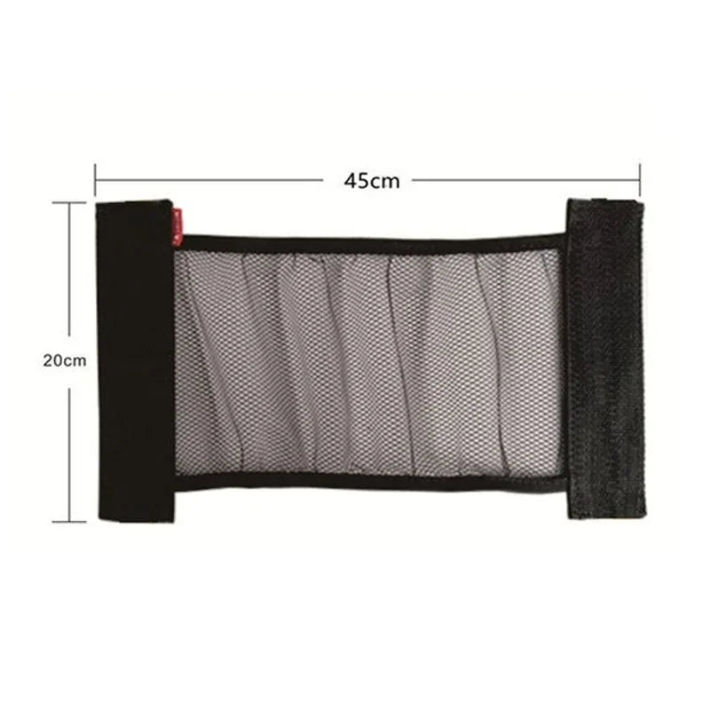 Car Back Rear Trunk Storage Mesh Fixed Straps Car Interior Organizer Extinguisher Storage Net Seat Back Fixing Bag