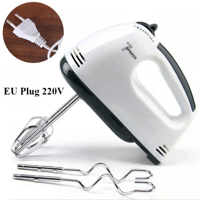 Household Electric Mixer Handheld Kitchen Food Mixer Multifunctional Adjustable 7-speed Egg Cream Dough Bread Mixer Grinder