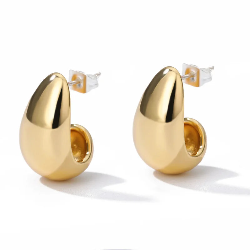 Heart Stainless Steel Earrings for Women Zircon Gold Color Hoop Earring Aesthetic Waterproof Ear Piercing Jewelry Accessories