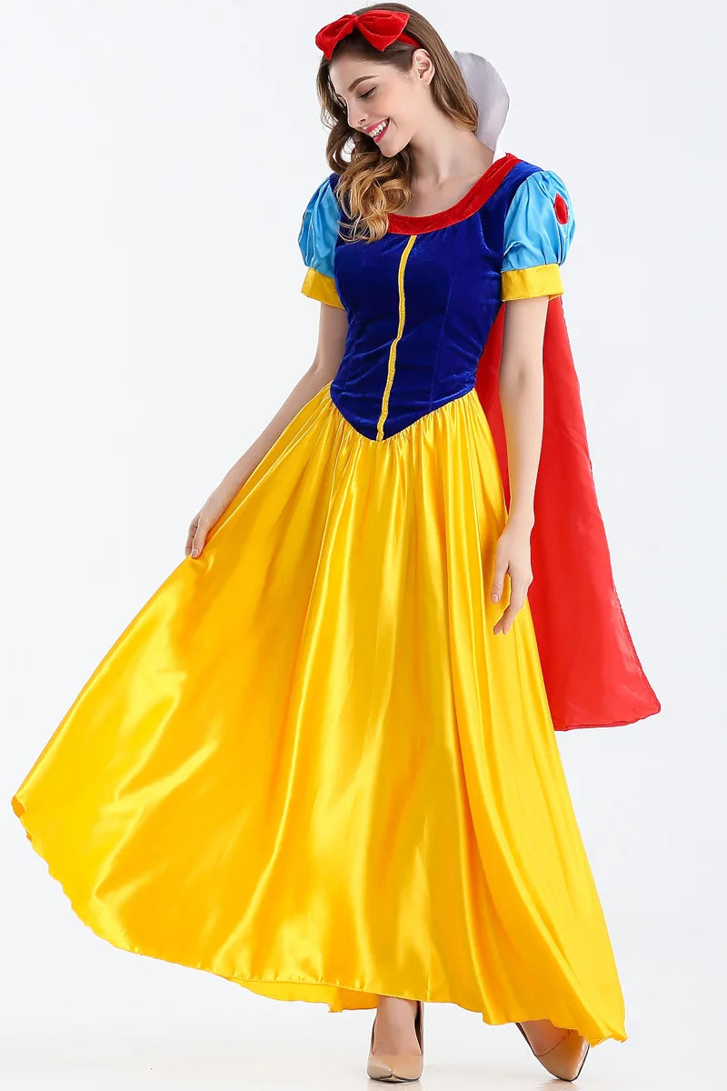 Halloween Party Costume Adult Cosplay Plus Size Cartoon Princess Snow White Dress Girl Princess Dress Women Adult Clothing
