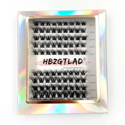 5D DIY Cluster Invisible band Lashes Segmented Bundle Thick Eyelashes Extension Russian Volume Individual False Lashes Cilios