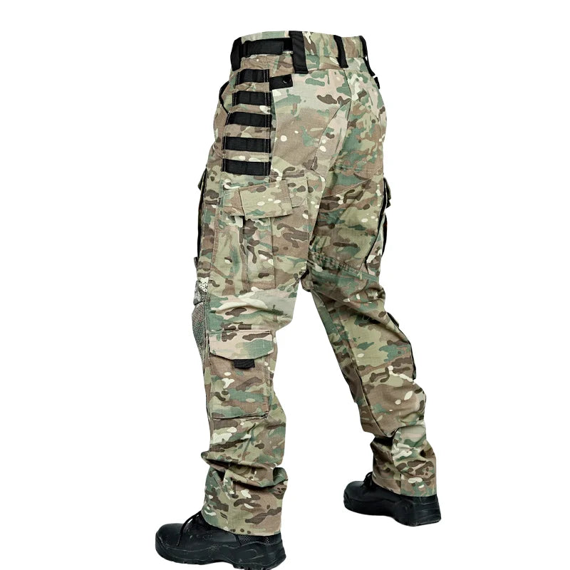 Tactical Pants Men Multi-Pocket Outdoor Cargo Pants Military Combat Trousers Men's Wear-Resistant Hiking Work Trousers Male