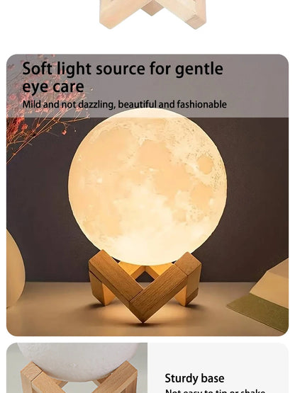Moon Night Light Planet Lights Home Decorations Desktop Decorative Ornaments Illuminated Night Lights 8cm