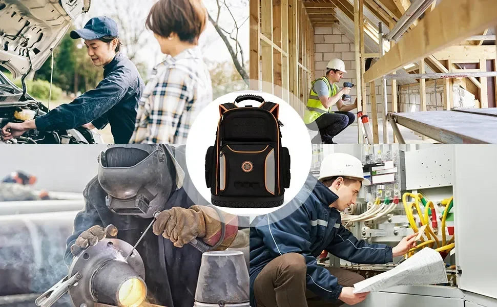 Tool Bag Backpack 75 Pockets & Loops Heavy Duty Tools Organizer Bags/HVAC Tool Carrier for Eelectrician/Construction Work