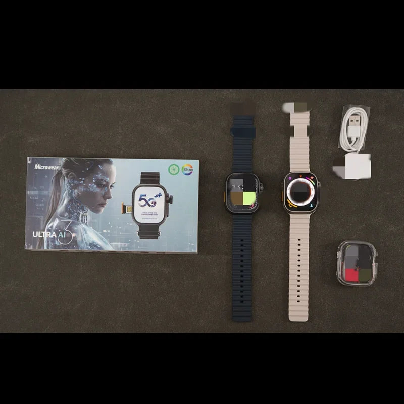 Microwear S10 Ultra Ai3 Smartwatch Android 4G 5G LTE Smart Watch With Rotating Camera NFC Compass Face recognition Global Call