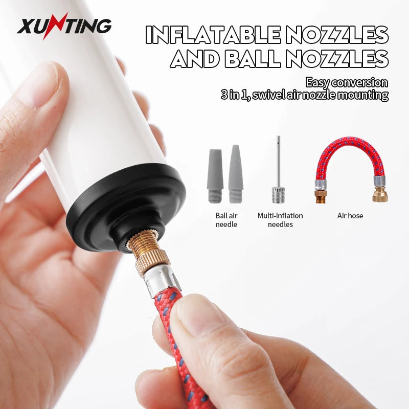 Xunting Pedal MTB Bicycle Pump MTB Bike Ball Air Pump InflatorSchrader Bicycle Pumps Compact Inflation Accessories for Swimming