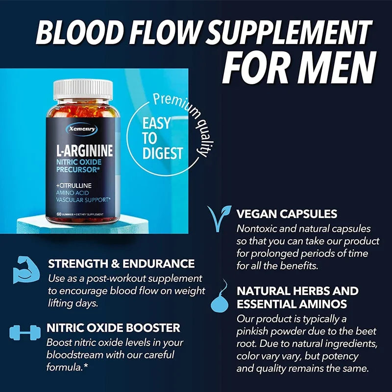 Arginine Supplement Gummies, Nitric Oxide Supplement with L-Citrulline, Citrulline and Essential Amino AcidsSupplement