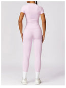 NCLAGEN - Camiseta deportiva para mujer, para correr, de verano, de manga corta, cuello redondo, transpirable, elástica, para gimnasio, yoga, fitness, ajustada, activa