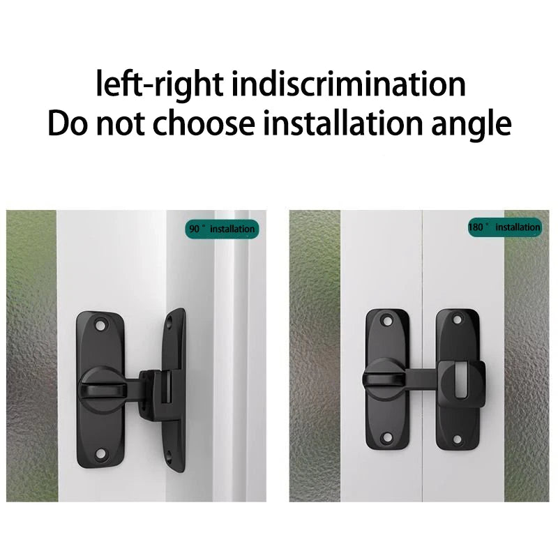 1pc Sliding Door Latch Home Security Latch Bolt Zinc Alloy 90 180 Degree Easy Install Lock Bathroom Sliding Door Bolt Latch